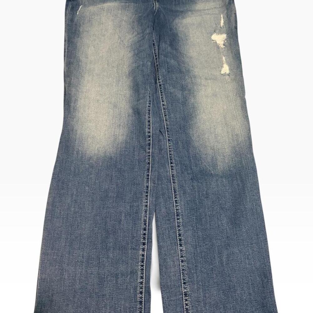 Maurices Edgely High Rise Relaxed Straight Jeans 14 Blue